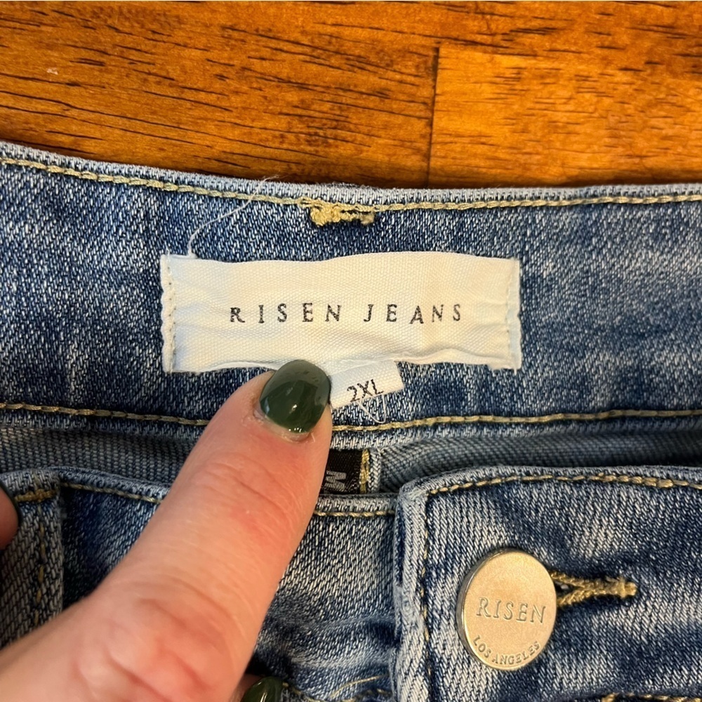 Risen jeans high waisted acid washed denim shorts size 2XL - Picture 2 of 7